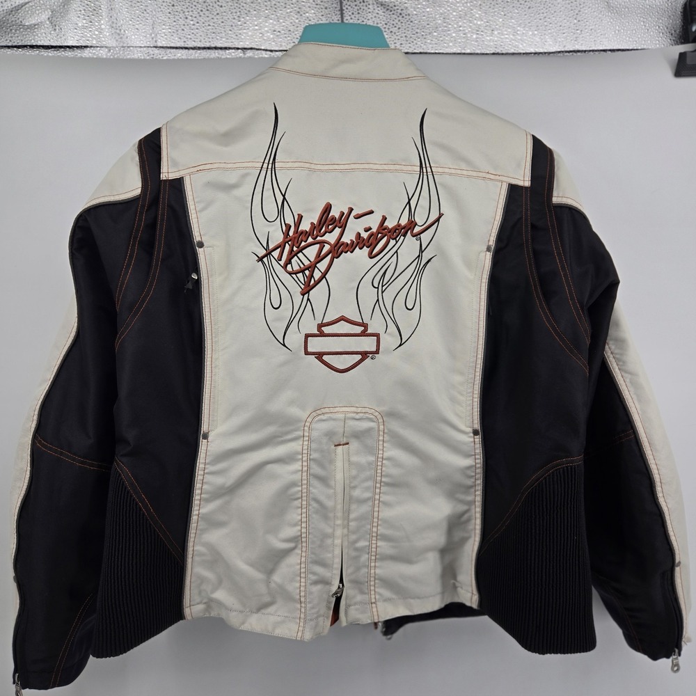 Harley-Davidson Outer Jacket‎ white & Black Polyester Shell Women Sz 2XL